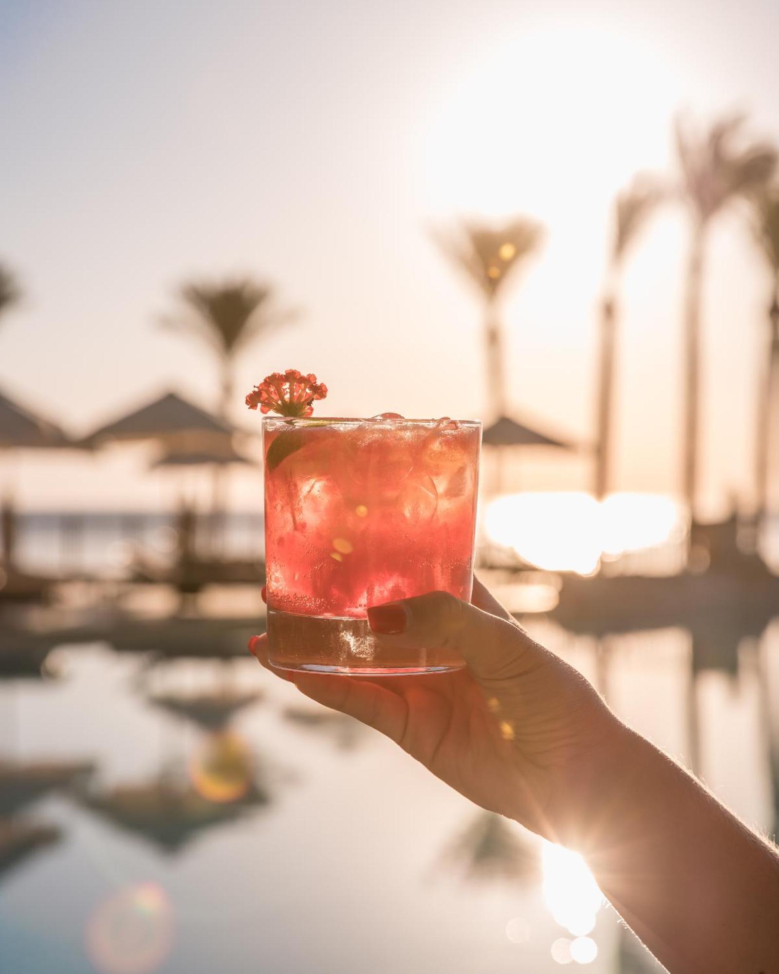 The Makadi Spa Hotel - Couples Only 18 Years Plus Hurghada Extérieur photo A hand holding a glass of a cocktail